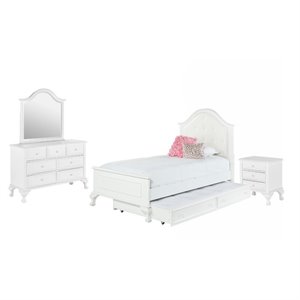 picket house furnishings jenna 4 piece bedroom set in white (trundle)