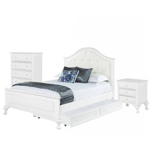 picket house furnishings jenna 3 piece bedroom set in white (trundle)
