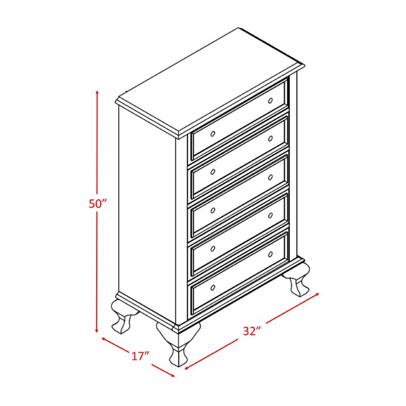Picket House Furnishings Jenna 5 Piece Full Bedroom Set in White