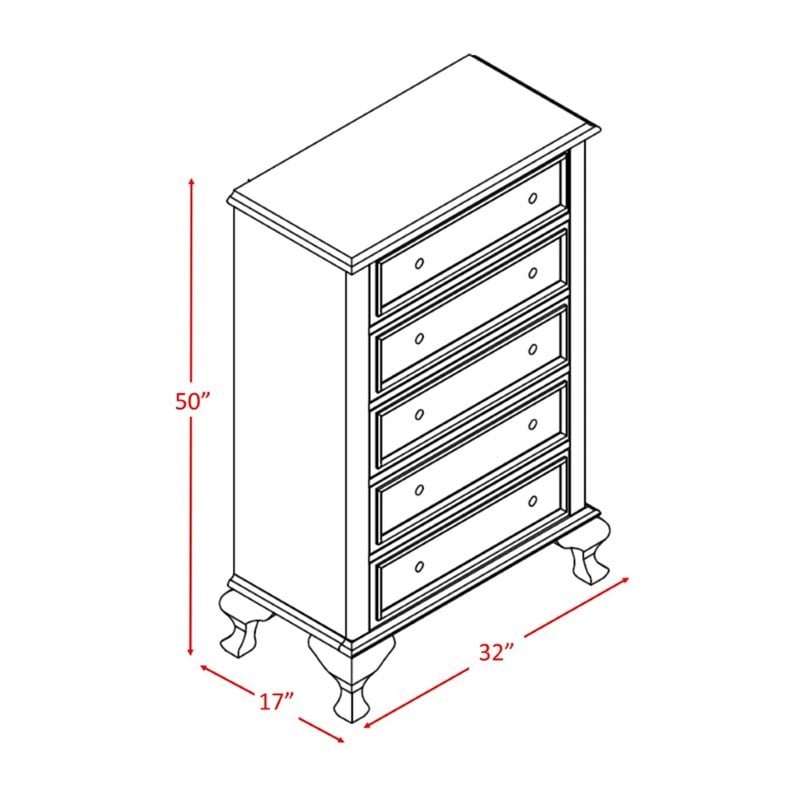 Picket House Furnishings Jenna 6 Piece Full Bedroom Set in White