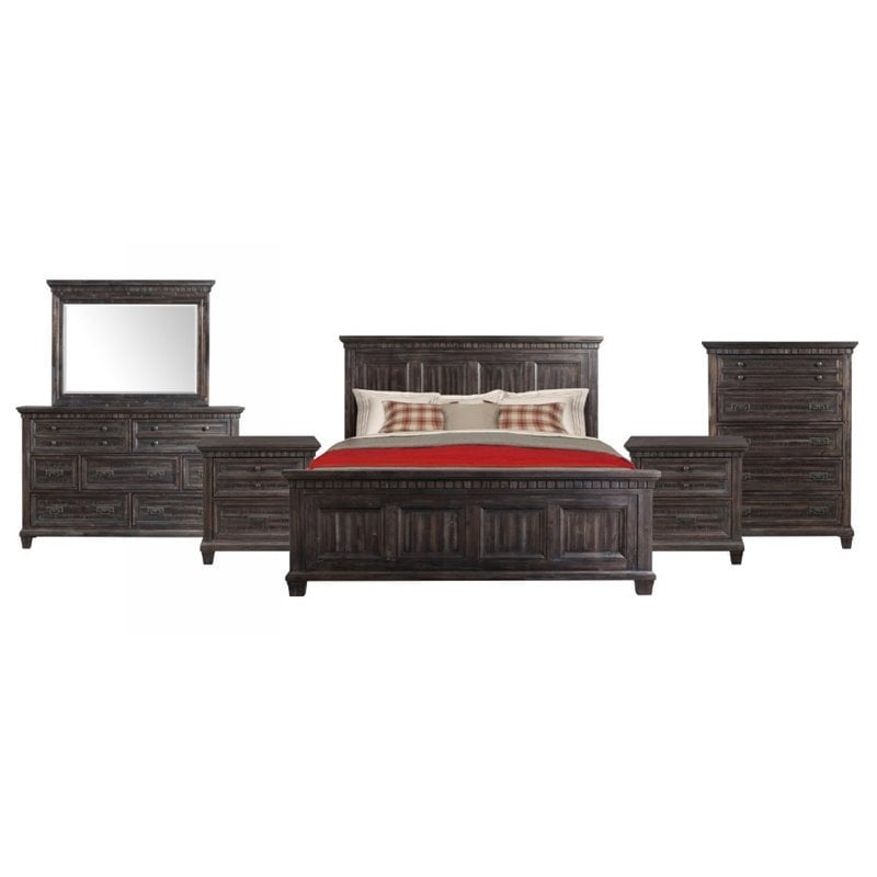 Picket House Furnishings Steele 6 Piece King Bedroom Set In Gray Mo6006kb