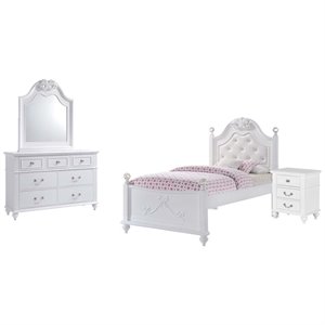 picket house furnishings annie 5 piece platform trundle bedroom set in white