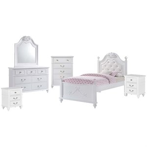 picket house furnishings annie 7 piece platform trundle bedroom set in white
