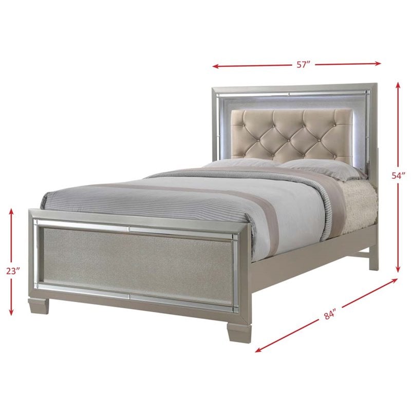 Picket House Furnishings Glamour Youth Full Panel Bed in Champagne