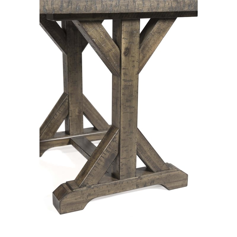Picket House Furnishings Flynn Rectangular Coffee Table w/Trestle Base in Walnut