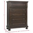 Picket House Furnishings Kingsley 5-Drawers Bedroom Chest in Walnut