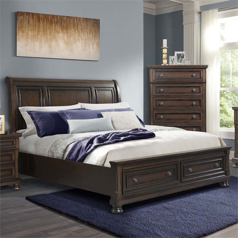 Picket House Furnishings Kingsley Queen Storage Bed in Walnut KT600QB