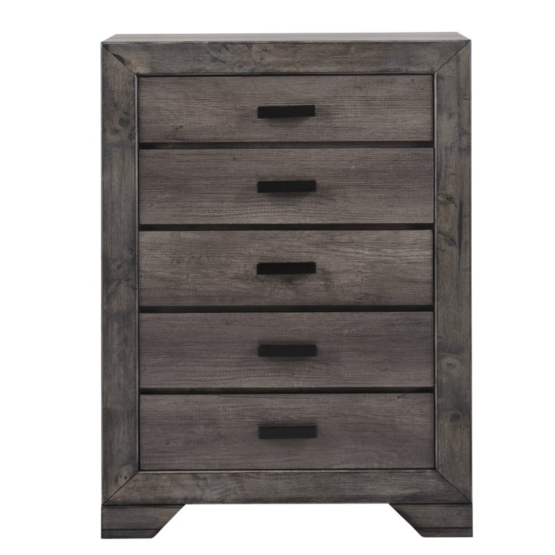 Picket House Furnishings Grayson 5 Drawer Chest in Gray Oak