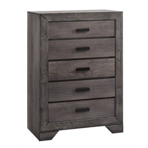 Picket House Furnishings Grayson 5 Drawer Chest in Gray Oak
