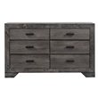 Picket House Furnishings Grayson 6 Drawer Dresser in Gray Oak