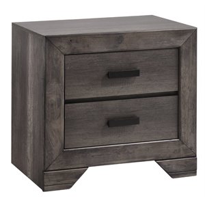 picket house furnishings grayson 2 drawer nightstand in gray oak