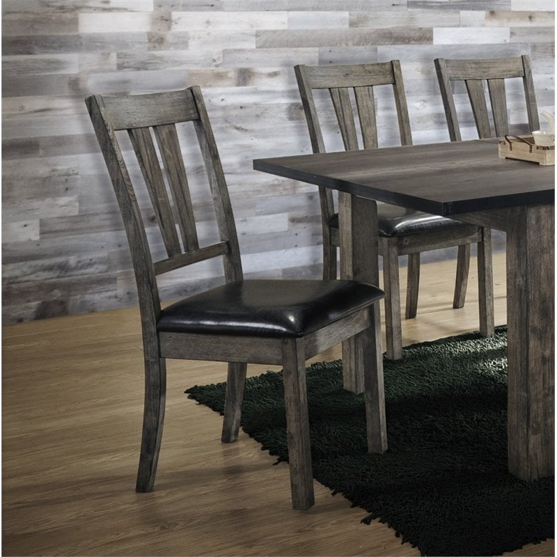 Picket House Furnishings Grayson Faux Leather Dining Chair in Gray (Set of 2)