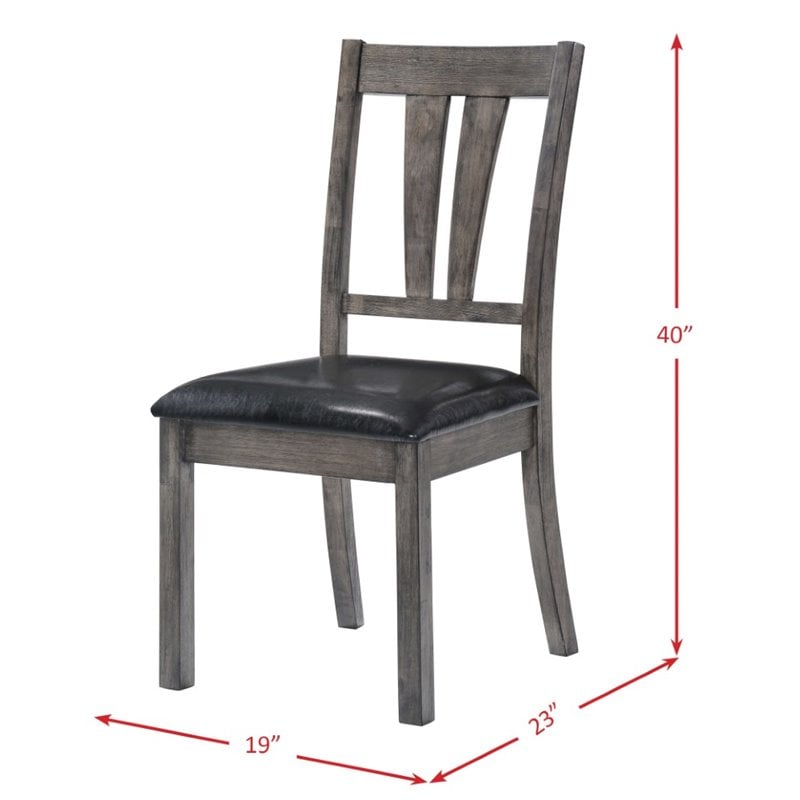 Picket House Furnishings Grayson Faux Leather Dining Chair in Gray (Set of 2)