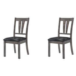 Picket House Furnishings Grayson Faux Leather Dining Chair in Gray (Set of 2)