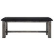 Picket House Furnishings Grayson Faux Leather Dining Bench in Gray Oak