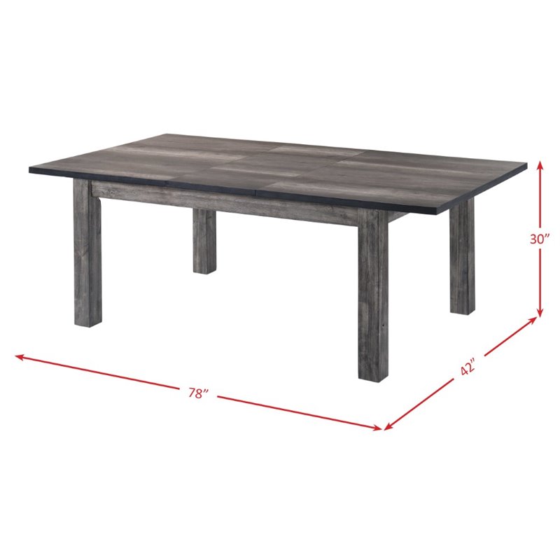 Picket House Furnishings Grayson 5 Piece Extendable Dining Set in Gray