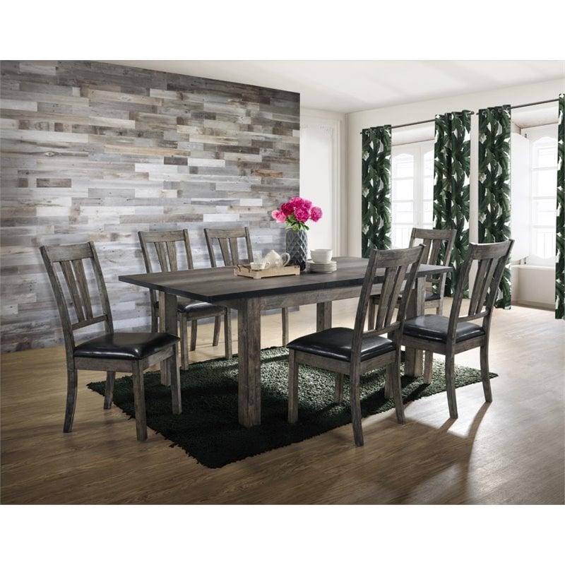 Picket House Furnishings Grayson 7 Piece Extendable Dining Set in Gray
