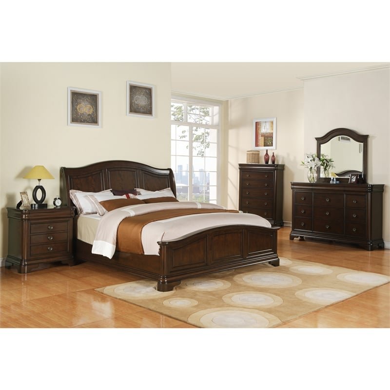 Picket House Furnishings Conley Cherry Queen Panel Bed in Cherry