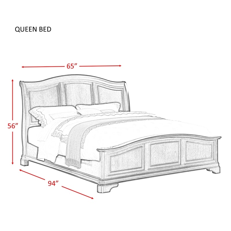 Picket House Furnishings Conley Cherry Queen Panel Bed in Cherry