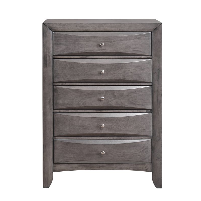 Picket House Furnishings Madison 5-Drawers Bedroom Chest in Gray