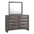 Picket House Madison 8-Drawer Solid Wood Dresser and Mirror Set in Gray