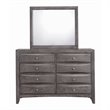Picket House Madison 8-Drawer Solid Wood Dresser and Mirror Set in Gray