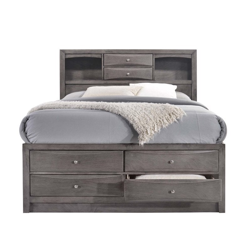 Picket House Furnishings Madison Queen Storage Bed in Gray