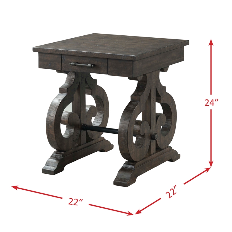 Picket House Stanford Chair Side Table in Brown