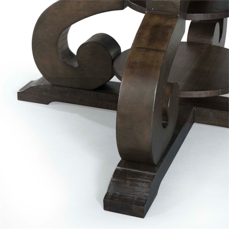 Picket House Furnishings Stanford Round Dining Table in Smokey Walnut