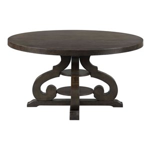 Picket House Furnishings Stanford Round Dining Table in Smokey Walnut