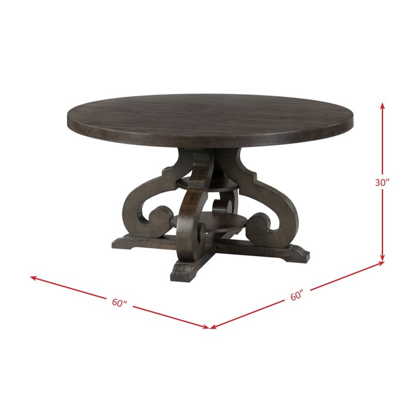 Picket House Furnishings Stanford 5 Piece Round Dining Set in Walnut