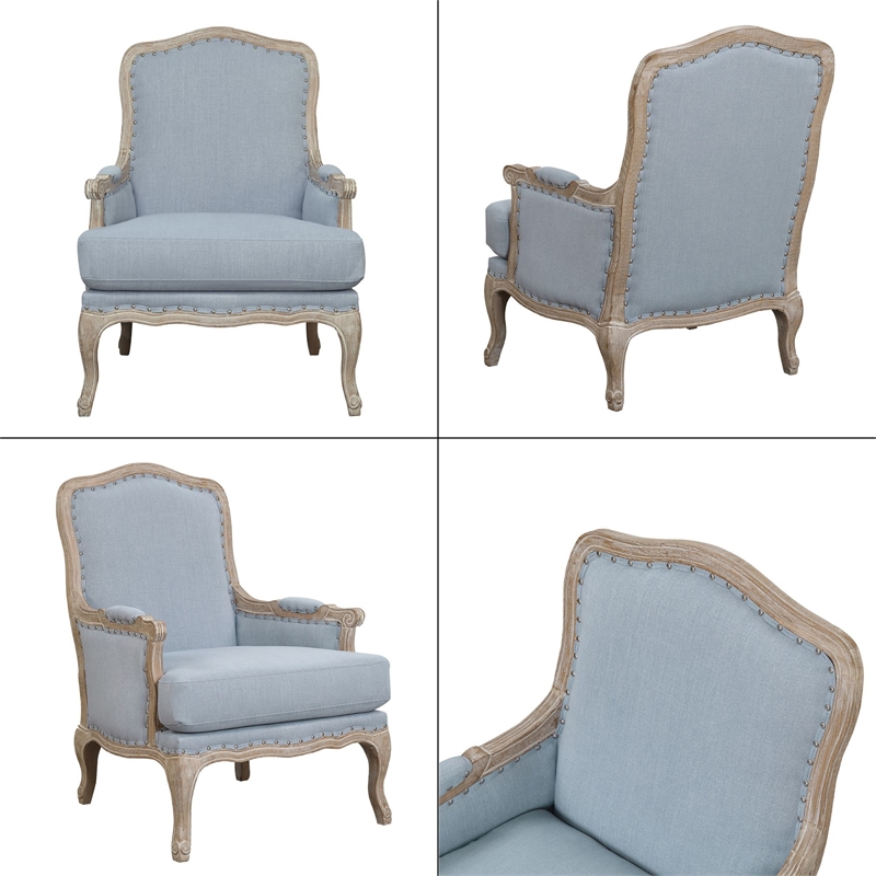 Picket House Furnishings Regal Accent Chair in Light Blue