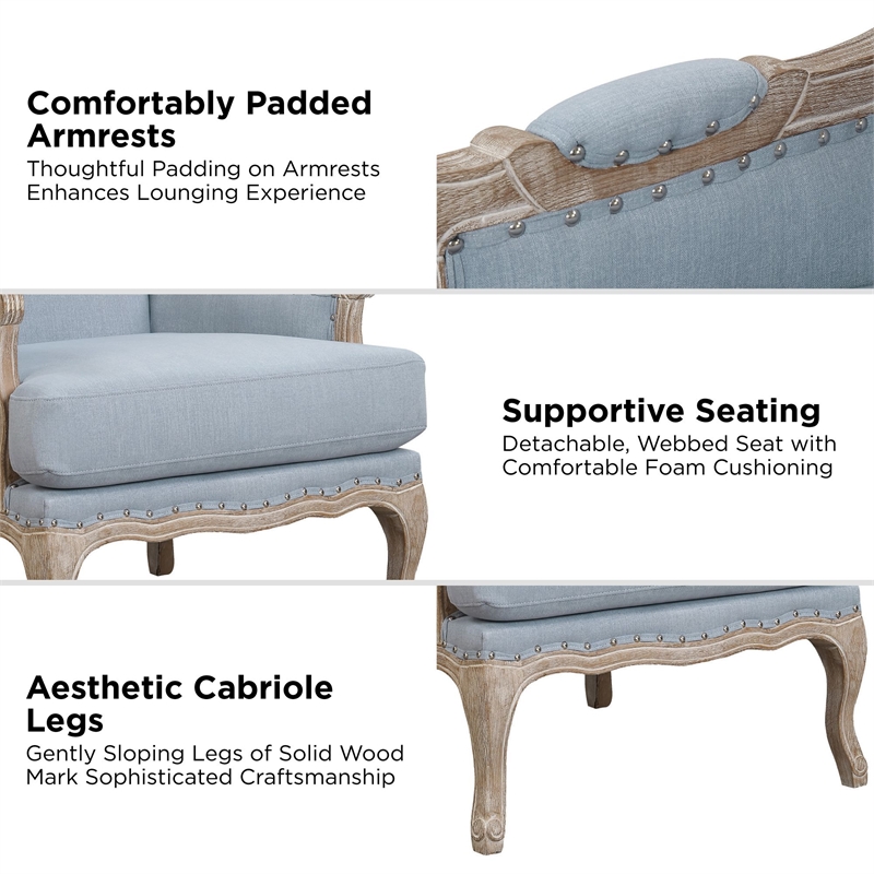 Picket House Furnishings Regal Accent Chair in Light Blue