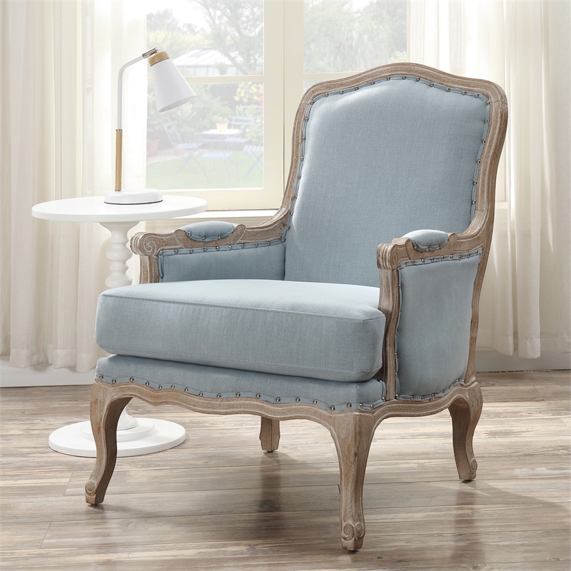 Picket House Furnishings Regal Accent Chair in Light Blue