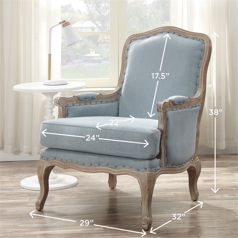 Picket House Furnishings Regal Accent Chair in Light Blue
