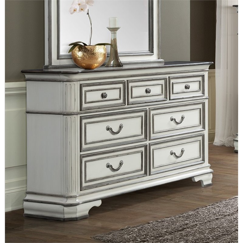 Picket House Furnishings Caroline 7 Drawer Dresser in Antique White | eBay
