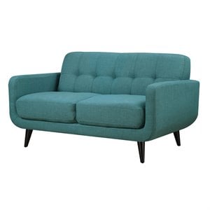 Picket House Furnishings Hailey Low Arms Loveseat in Teal