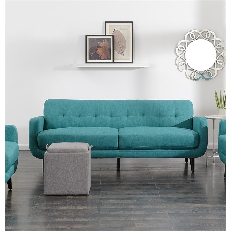 Picket House Furnishings Hailey Low Arms Sofa in Teal