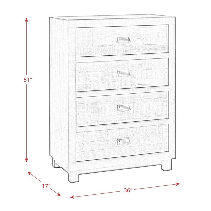 Picket House Furnishings Harrison 4 Drawer Chest in Walnut