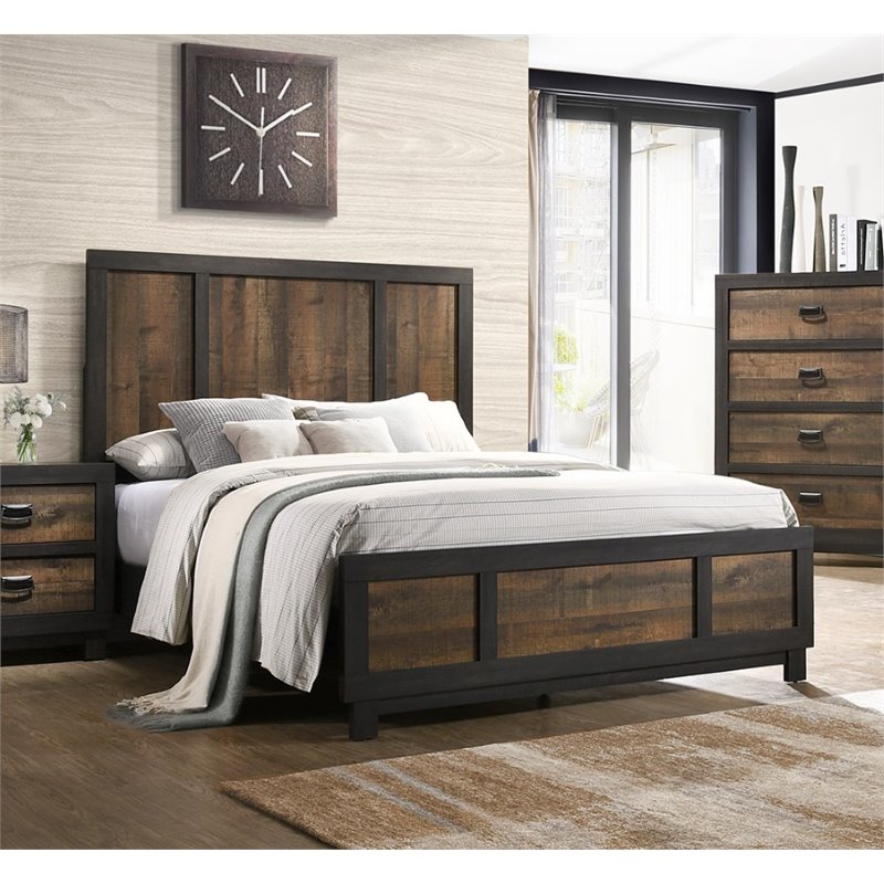 Picket House Furnishings Harrison Queen Panel Bed in Walnut
