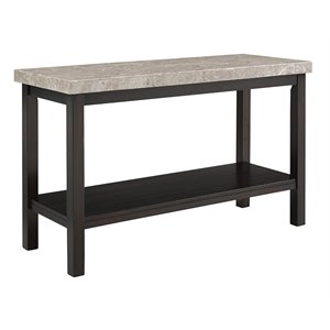 picket house furnishings caleb marble top console table in espresso