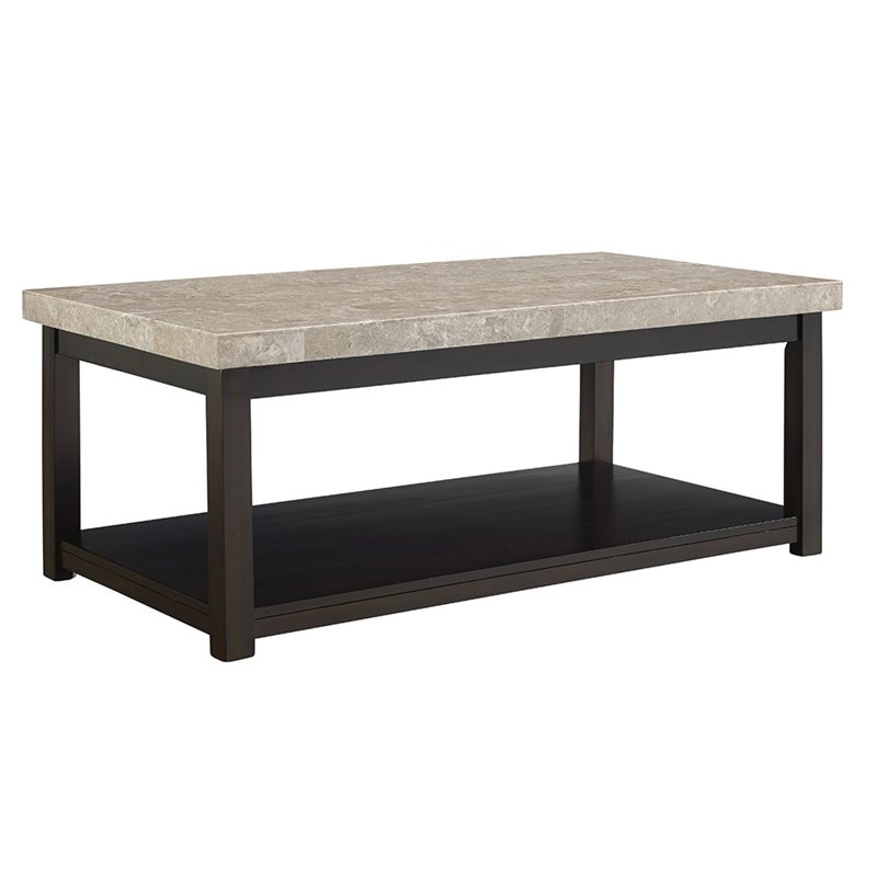 Picket House Furnishings Caleb 2 Piece Marble Top Coffee Table Set in Espresso