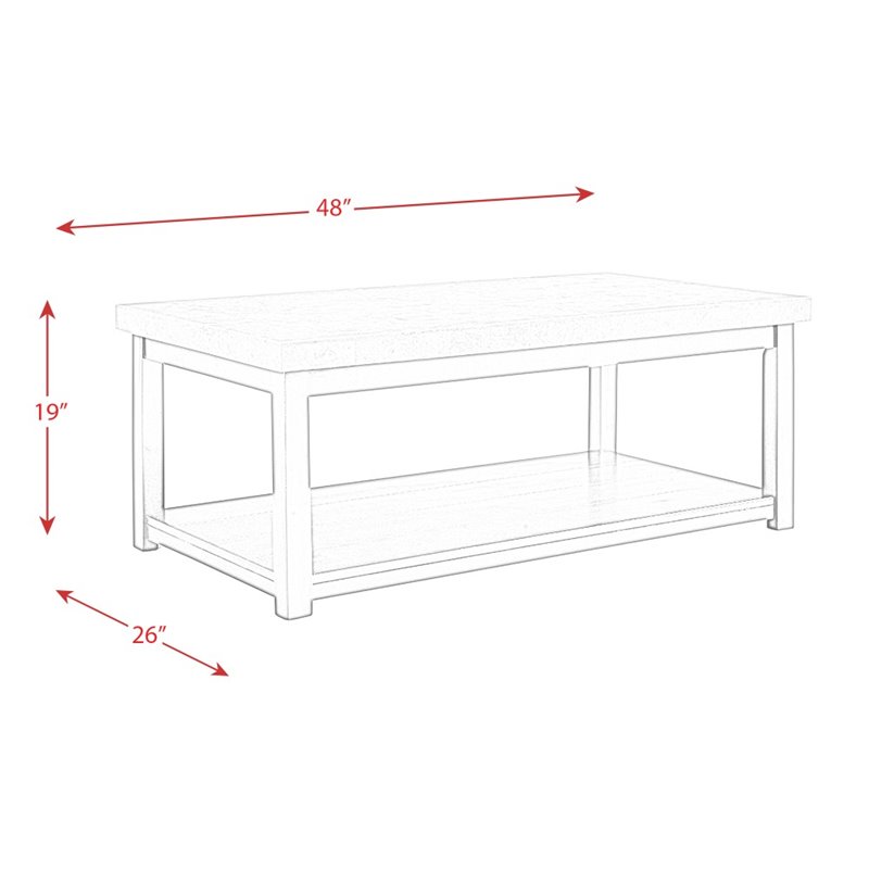 Picket House Furnishings Caleb 3 Piece Marble Top Coffee Table Set