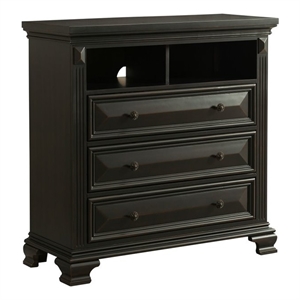 picket house furnishings trent media chest in antique black