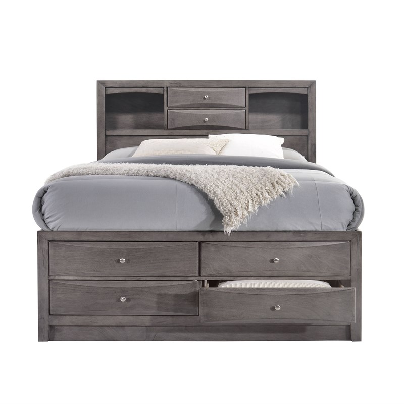 Picket House Furnishings Madison Queen 6 Piece Bedroom Set in Gray
