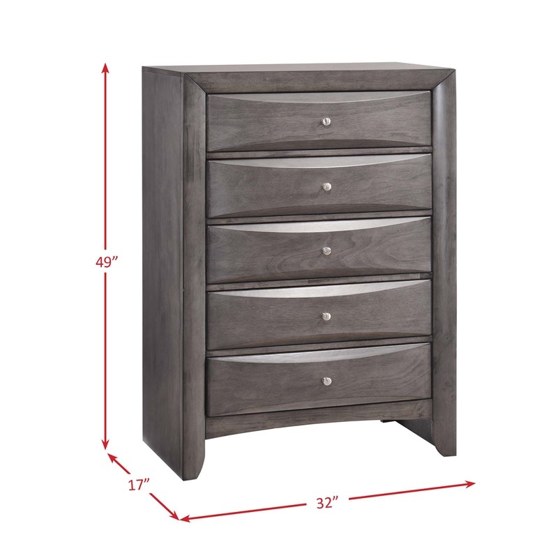 Picket House Furnishings Madison Queen 6 Piece Bedroom Set in Gray