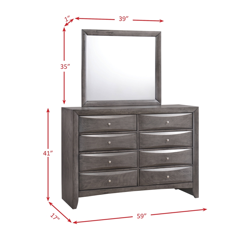 Picket House Furnishings Madison King Storage 5 Piece Bedroom Set in Gray