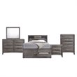 Picket House Furnishings Madison King Storage 5 Piece Bedroom Set in Gray