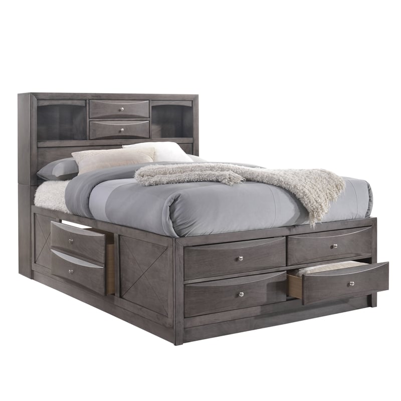 Picket House Furnishings Madison King Storage 6 Piece Bedroom Set in Gray