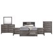 Picket House Furnishings Madison King Storage 6 Piece Bedroom Set in Gray